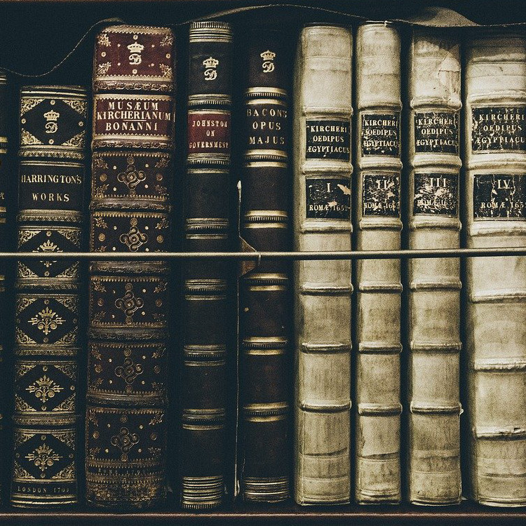 Old books on a shelf