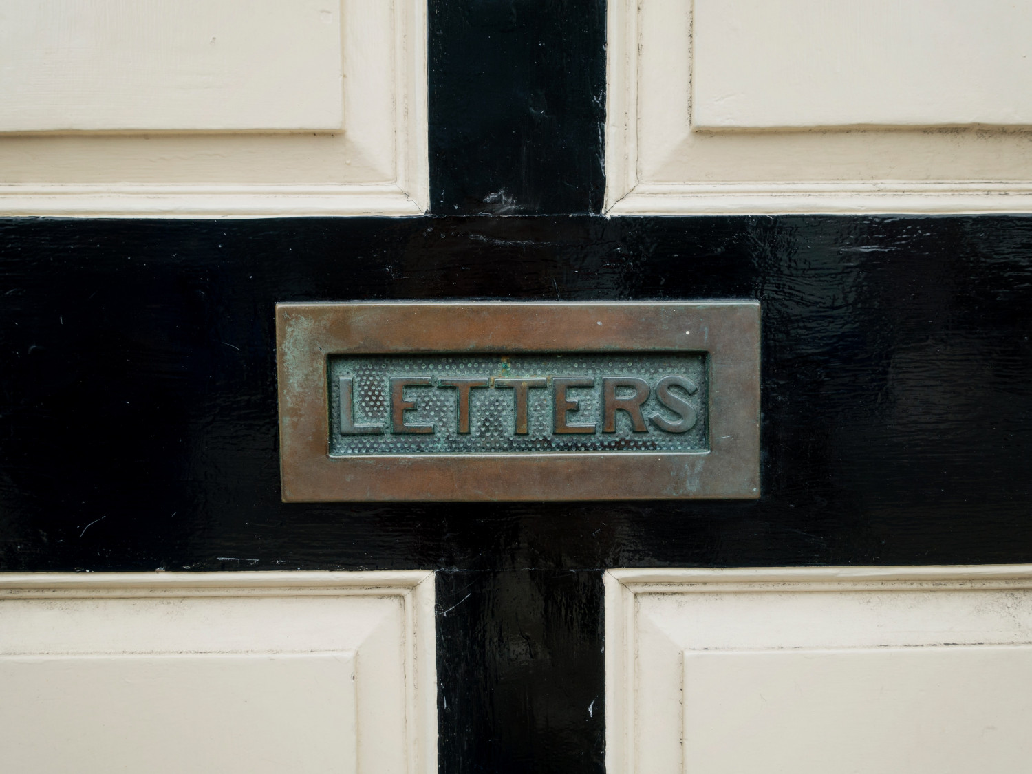 Letter box in door