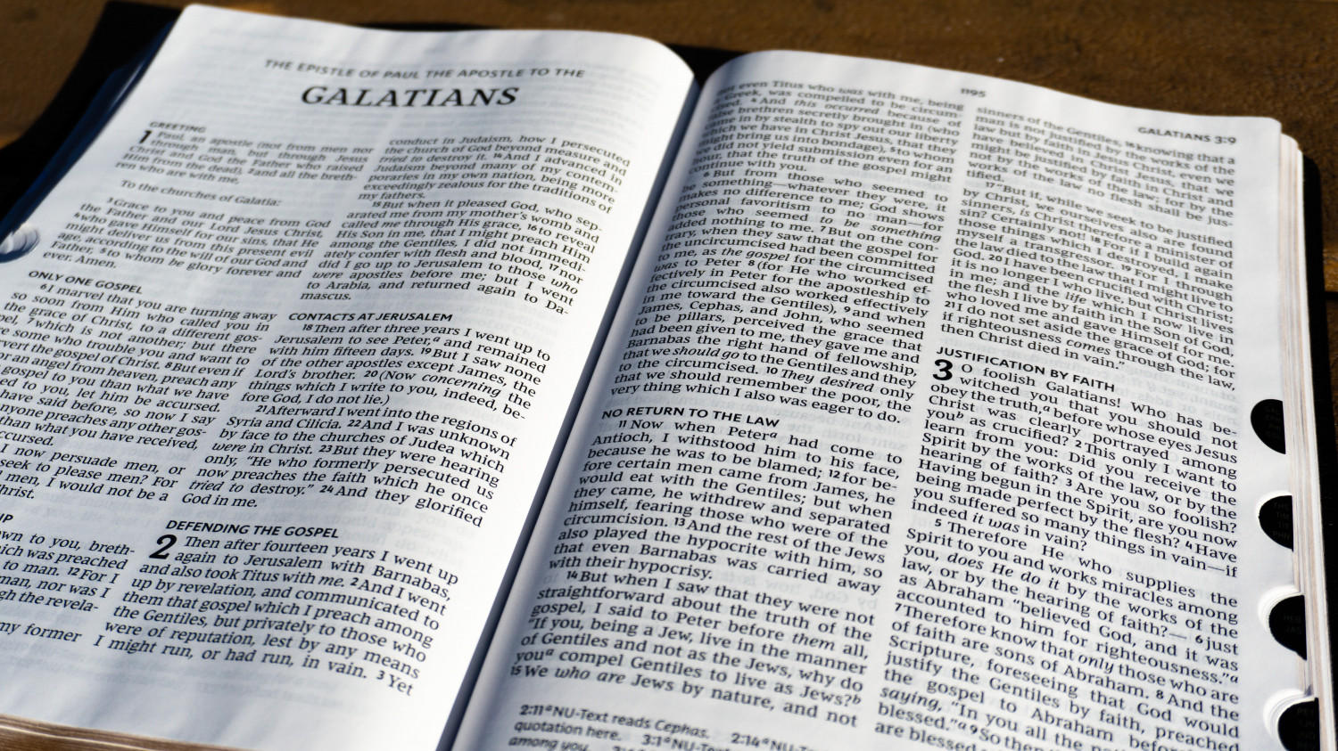 Open bible page at Galatians