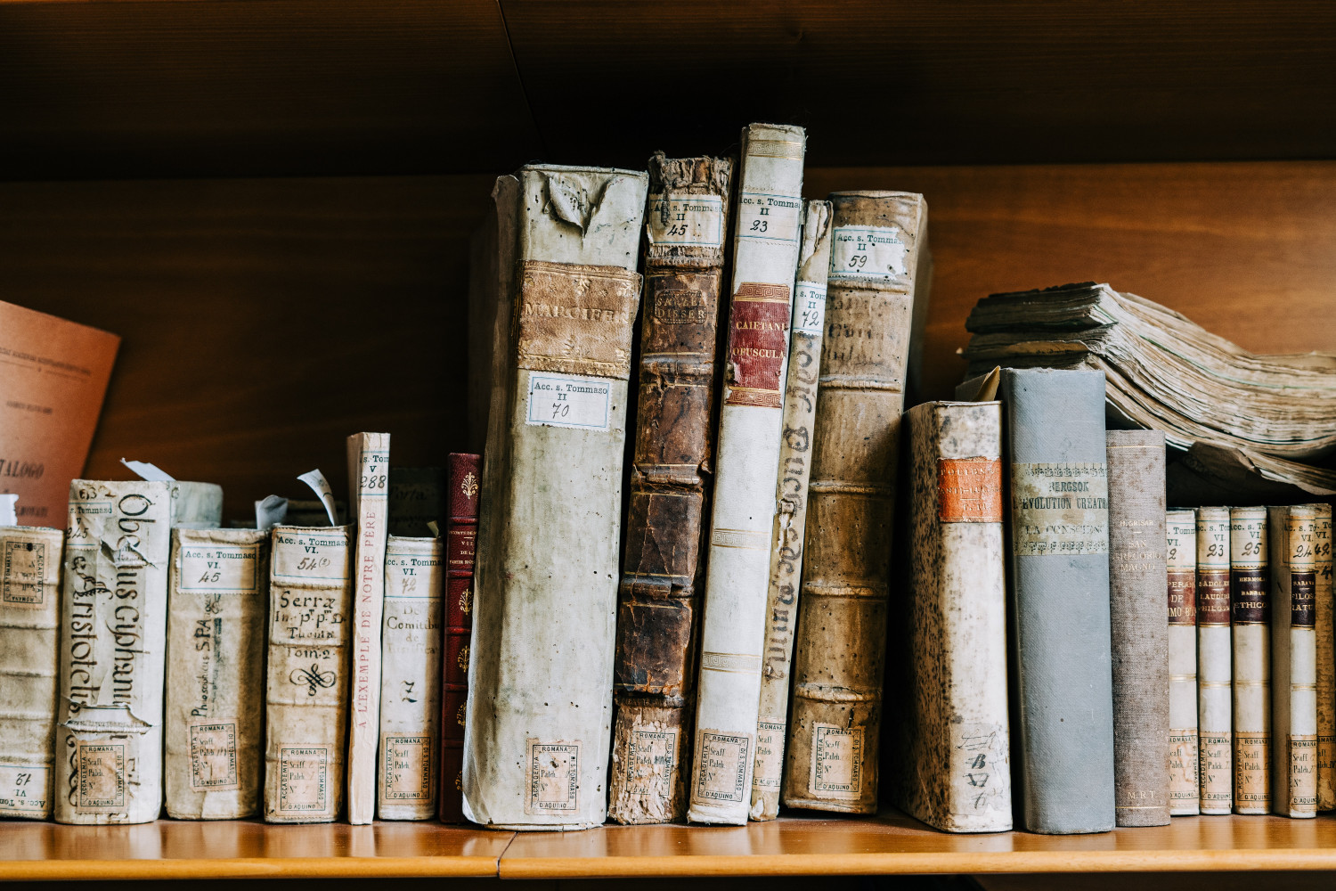 Books on a shelf