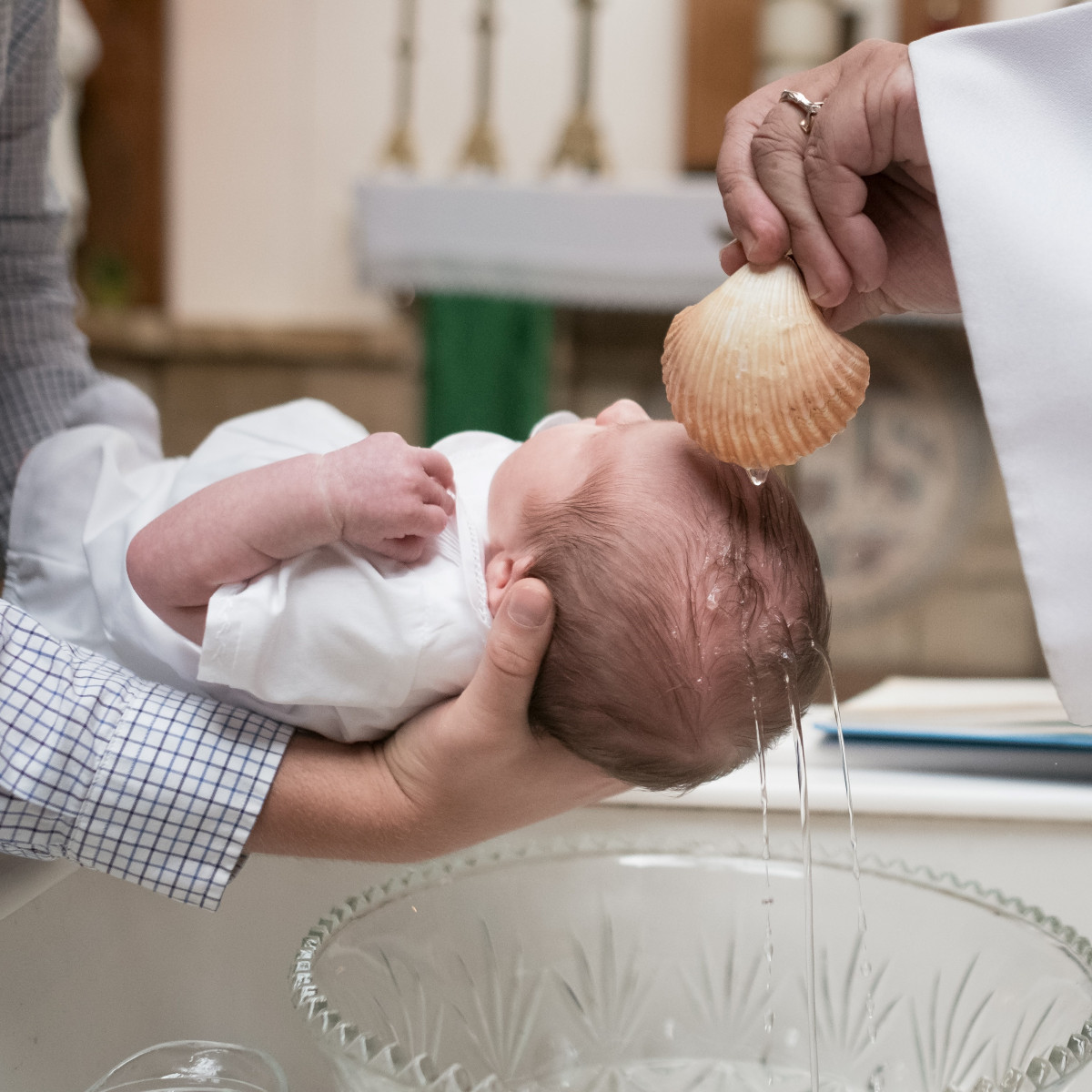 Child being baptised
