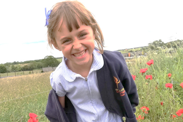 A child smiling